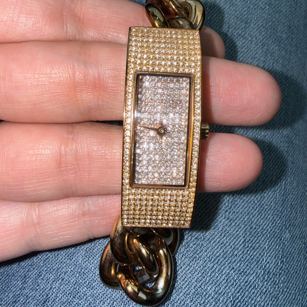 Michael Kors Gold Pave Chain Watch